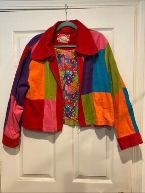 The Hippie Shake Patchwork Multicolor Corduroy Jacket - Vibrant Womens Coat